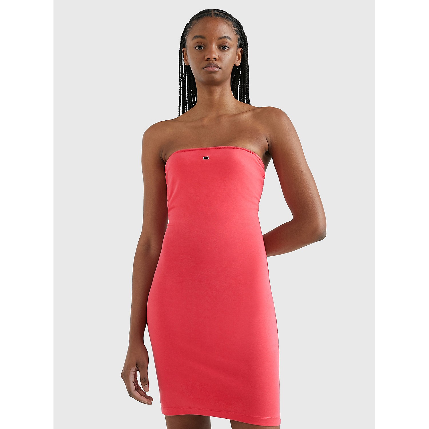 TOMMY HILFIGER Strapless Solid Bodycon Dress