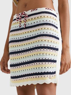 Crochet Long Mini Skirt, Lemon Zest / Multi