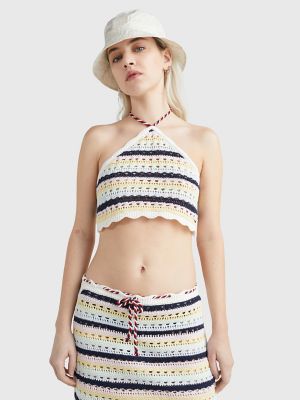 Tommy halter cheap crop top