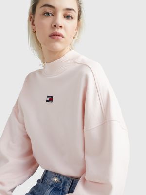 Tommy hilfiger mock neck cropped sweatshirt sales