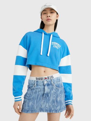 Tommy hilfiger cheap tape crop hoodie