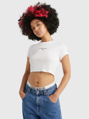 Tommy hilfiger t shirt crop sale top