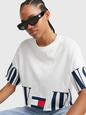 Retro Oversized Cropped Logo T Shirt