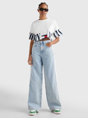 Retro Oversized Cropped Logo T-Shirt