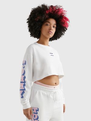 Cropped Logo-Sleeve T-Shirt | Tommy Hilfiger