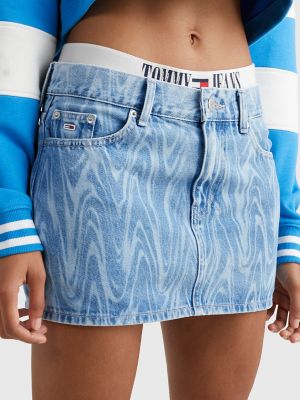 Laser-Faded Denim Micro Mini Hilfiger | Tommy Skirt USA