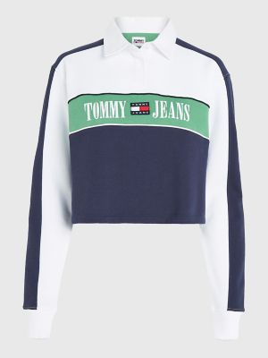 Tommy jeans cropped sales rugby shirt