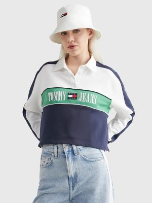 Tommy jeans cropped rugby shirt new arrivals