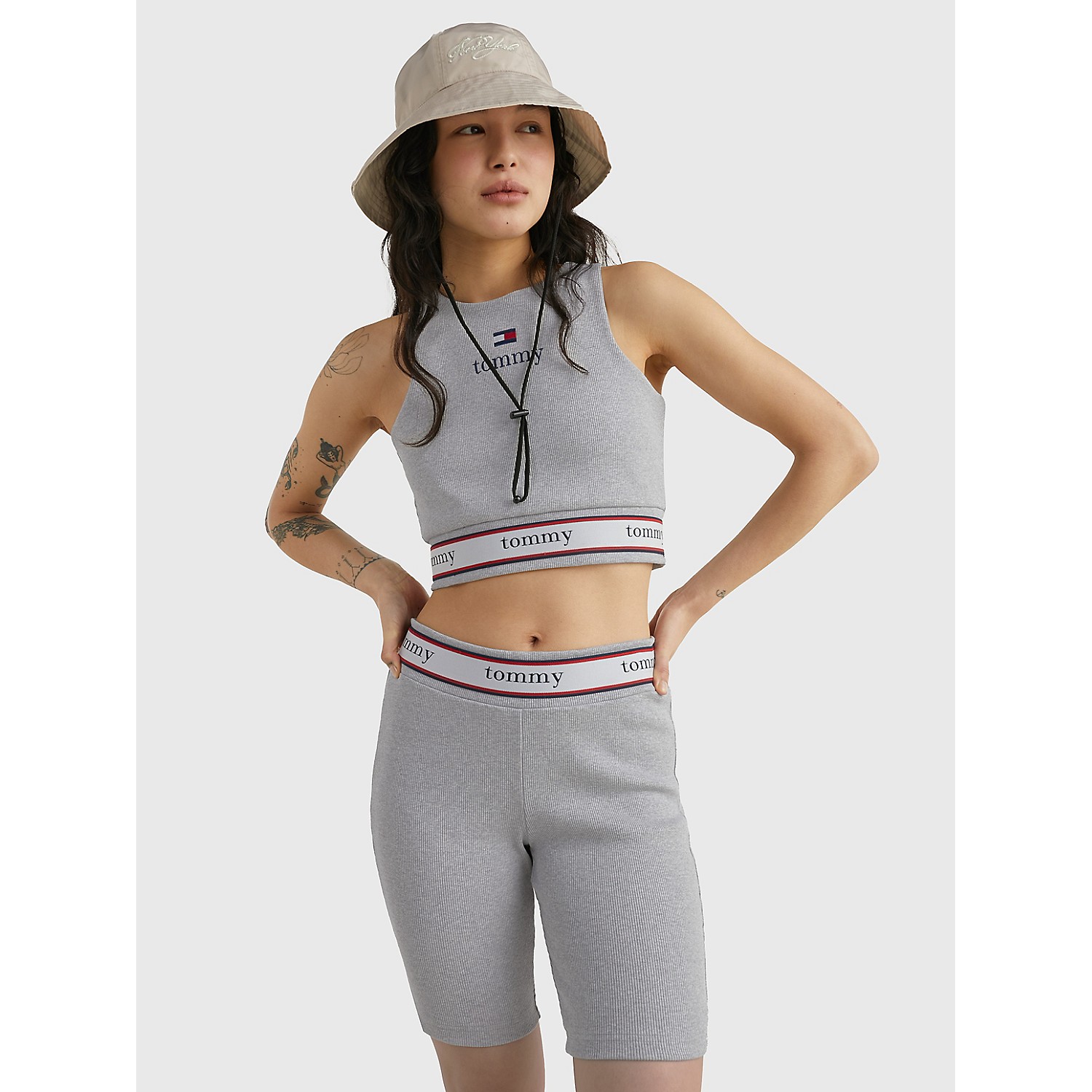 TOMMY HILFIGER Tommy Collection Ribbed Jersey Racerback Top