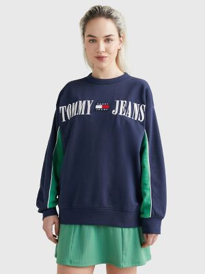 Tommy Jeans USA logo sweatshirt in blue, tommy usa 