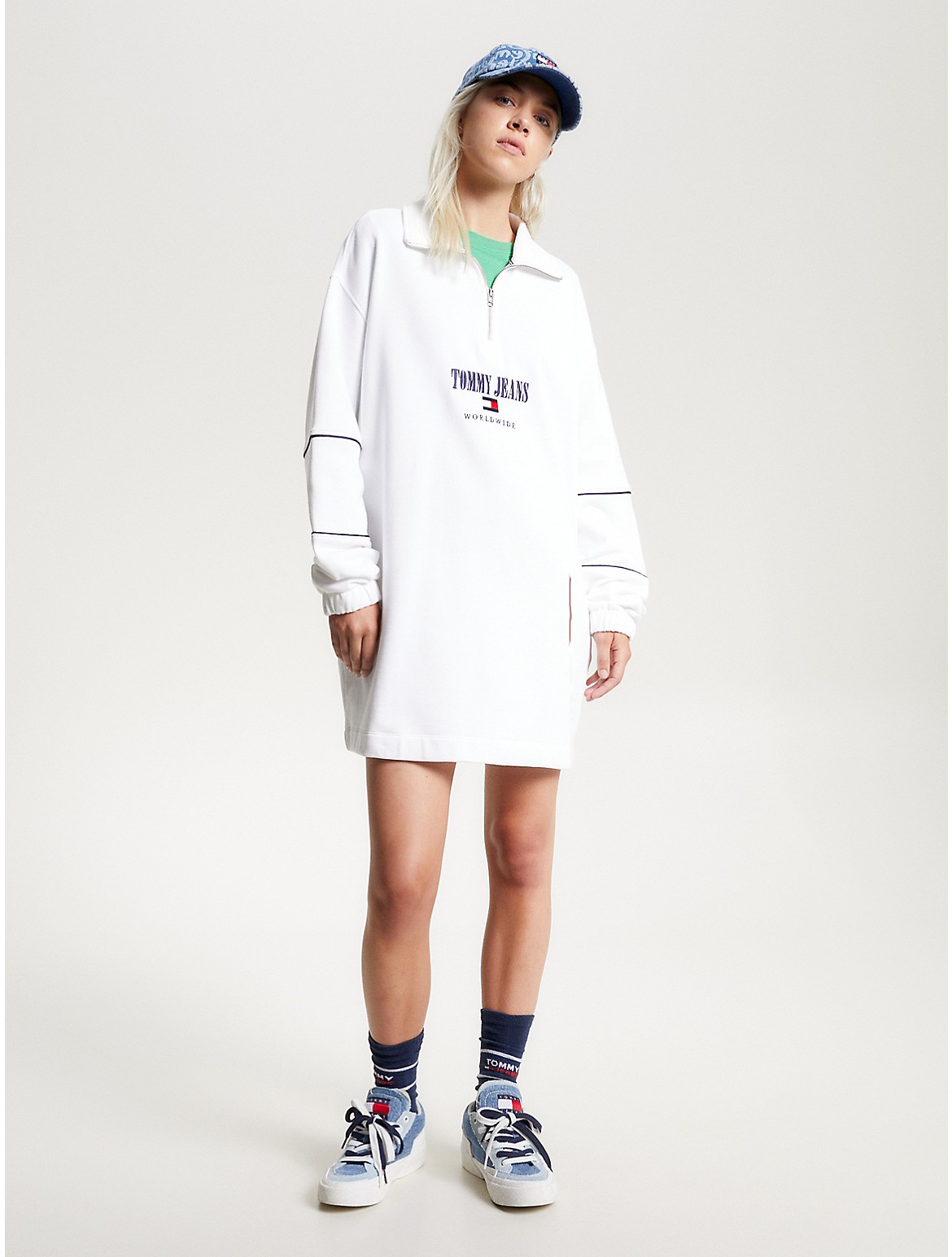 Tommy Hilfiger Tommy Logo Sweater Dress In White