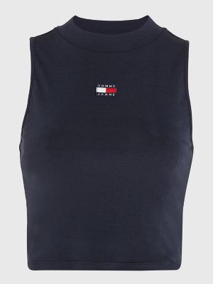 | Hilfiger Tank Top Cropped Tommy High-Neck USA Badge