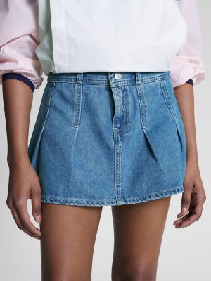 Pleated Denim Mini Skirt | USA Tommy Hilfiger