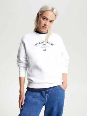 Tommy hilfiger women's store white sweatshirt