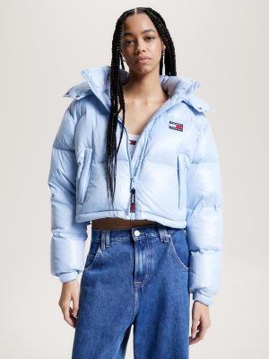 Cropped puffer 2024 jacket shiny