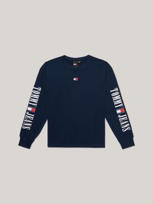 Tommy Hilfiger LOGO LONG SLEEVE TEE - Long sleeved top - blue/dark blue 