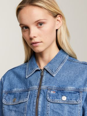 Tommy Jeans Cropped Zip Denim Jacket | Tommy Hilfiger USA