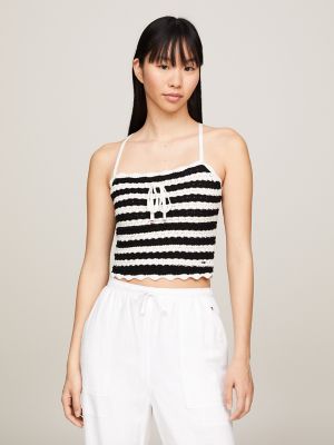 Stripe Crochet Crop Top