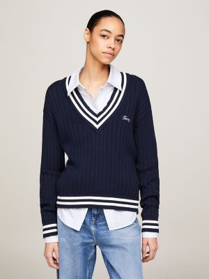 Tommy hilfiger women's v neck outlet sweater