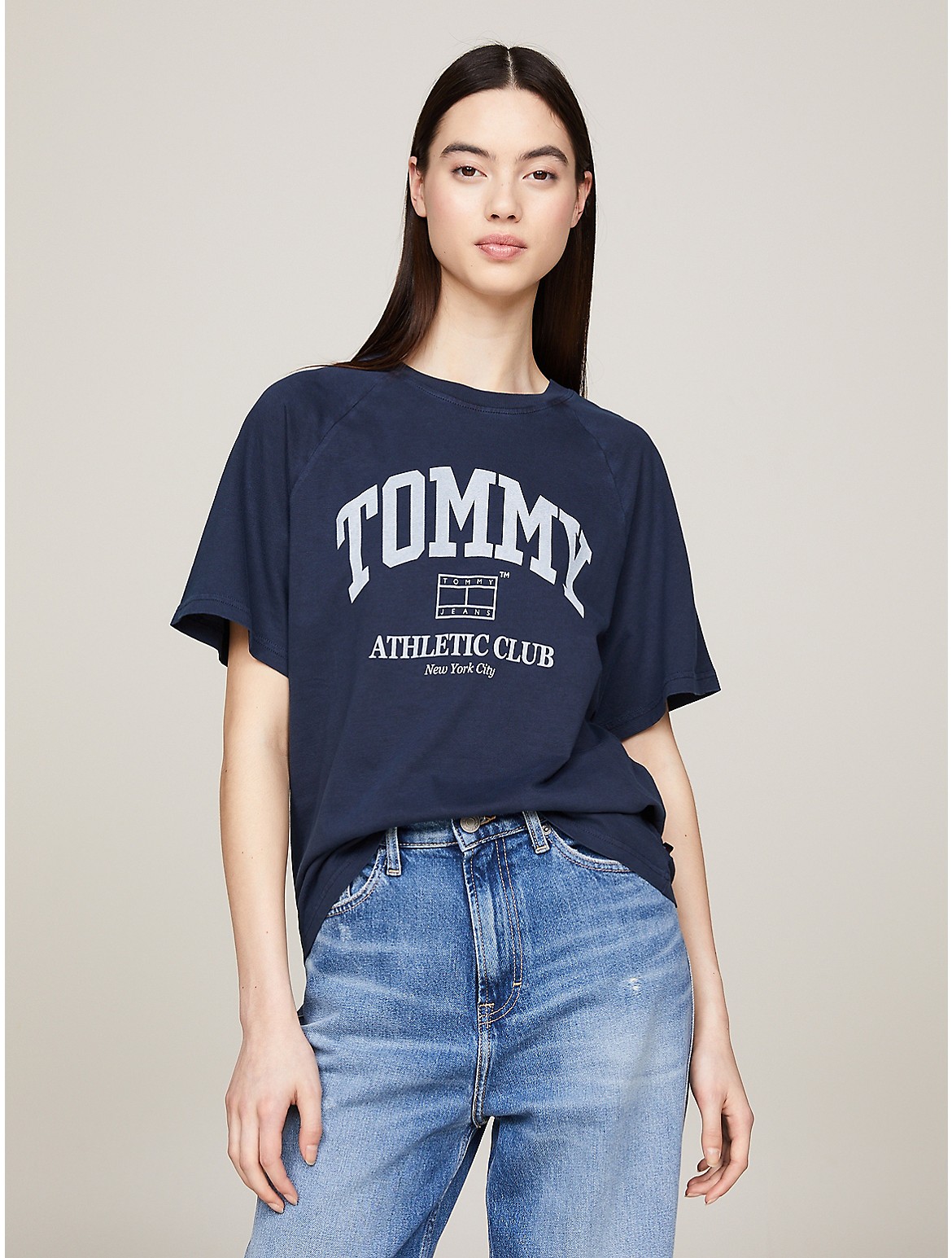 Tommy Hilfiger Women's Relaxed Fit Varsity NYC Logo T-Shirt