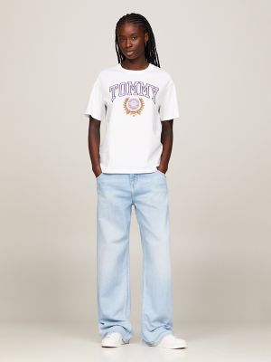 Tommy Jeans Varsity Laurel Logo T-Shirt, White