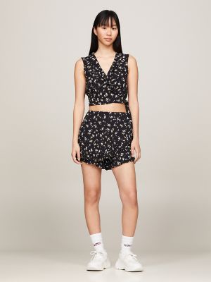 Tommy Jeans Floral Print Wrap Crop Top, Spring Floral