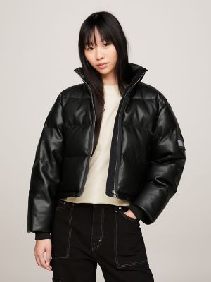 Tommy hilfiger black hot sale shiny puffer jacket