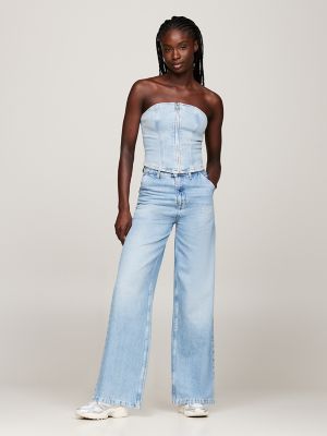 Zip Denim Bustier Top | Tommy Hilfiger