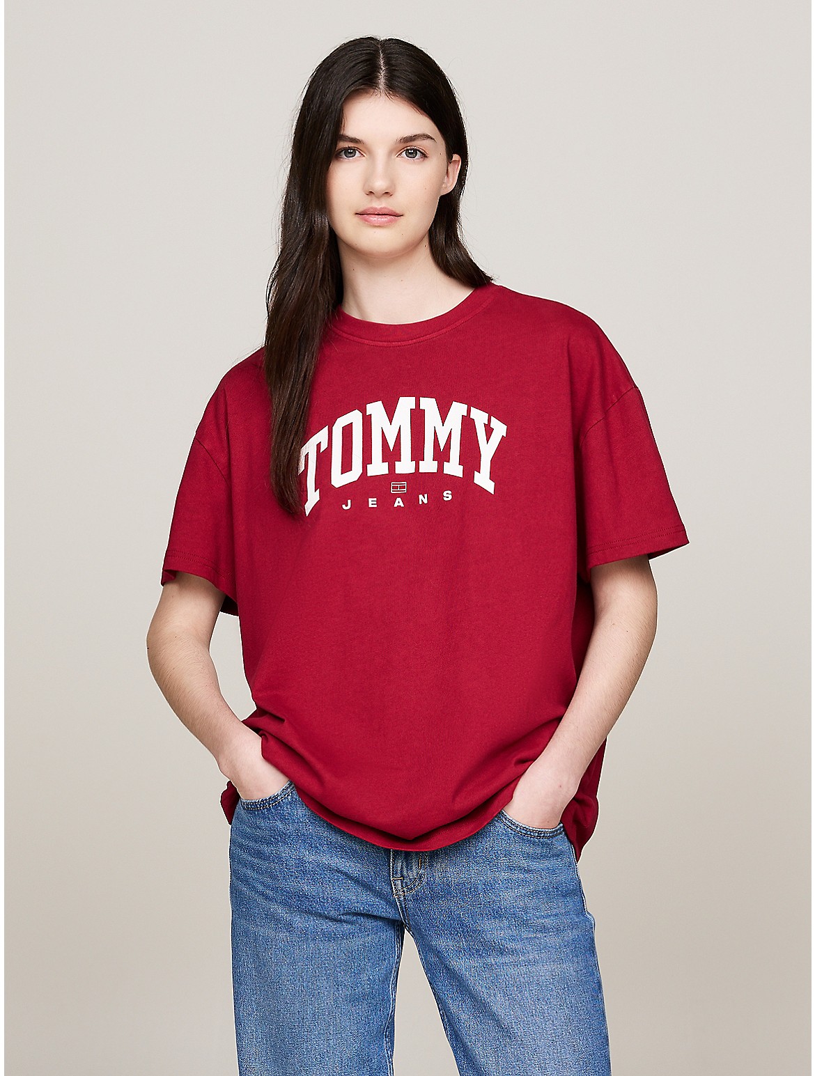Tommy Hilfiger Women's Oversized Fit Varsity Logo T-Shirt