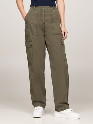 High Rise Tapered Fit Cargo Pant, Fatigue Green
