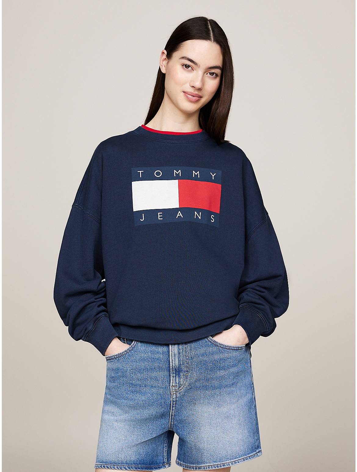 Tommy Hilfiger Women's Oversized Fit Flag Sweatshirt