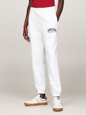 Tommy Jeans Relaxed Varsity Logo Joggers, White