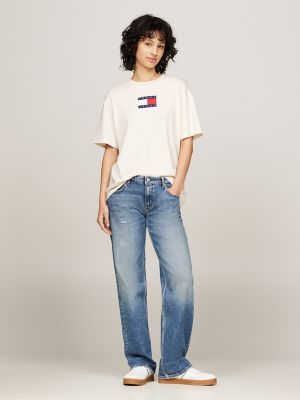Tommy Jeans Relaxed Mixed Yarn T-Shirt, Ancient White Melange