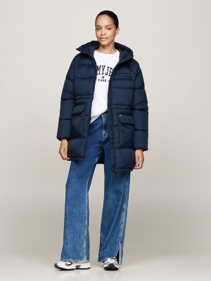 Tommy Jeans Water-Repellent Puffer Coat, Dark Night Navy