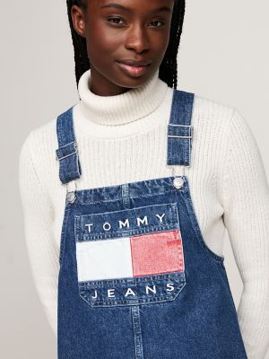 tommy hilfiger denim overall dress Tommy Jeans Flag Denim Overall Dress