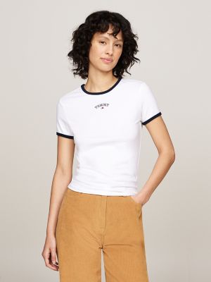 Varsity Logo Ringer T-Shirt, White