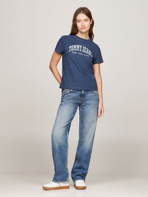 Classic Tommy Logo Crewneck T-Shirt, Dark Night Navy