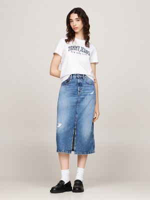 Classic Tommy Logo Crewneck T-Shirt, White