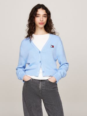Tommy Jeans Badge Logo Boxy Cardigan, Vessel Blue