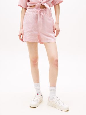 Tommy Jeans Cotton-Linen Blend Short, Precious Pink / Stripe