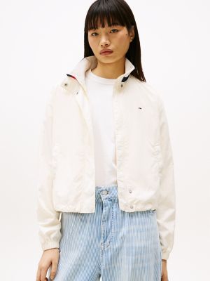 Tommy Jeans Funnel Neck Windbreaker, Ancient White
