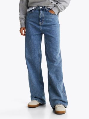 Tommy Jeans High-Rise Wide-Leg Jean, Medium Wash Denim