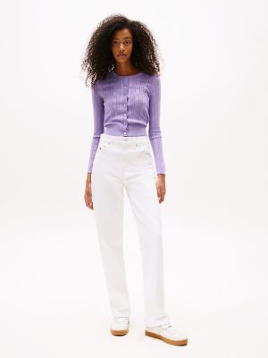 Tommy Jeans White Slim Straight Jean, Denim White