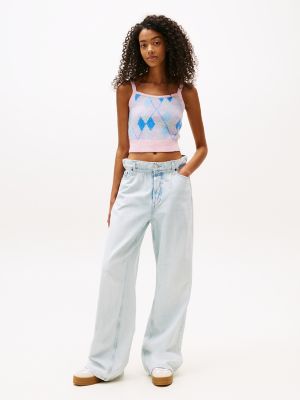 Tommy Jeans Paperbag Wide-Leg Jean, Ultra Light Denim