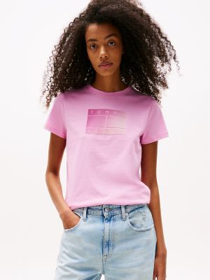 Tommy Jeans Ombre Flag Logo T-Shirt, Carnival Pink
