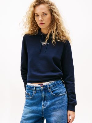 Tommy Jeans Logo Hoodie, Dark Night Navy