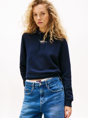 Tommy Jeans Logo Hoodie, Dark Night Navy