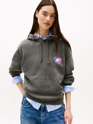 Tommy Jeans Neon Logo Boxy Hoodie, Black