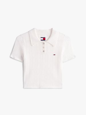 売れ筋商品|||トミーヒルフィガー ニット&セーター アウター レディース Women's Pointelle Cropped Polo Sweater BLACK Tommy Jeans Women's Pointelle Cropped Polo Sweater - Macy's