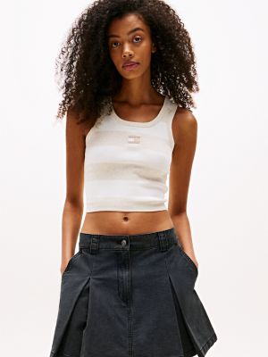 Tommy Jeans Stripe Sweater Tank, Oatmeal Heather Stripe